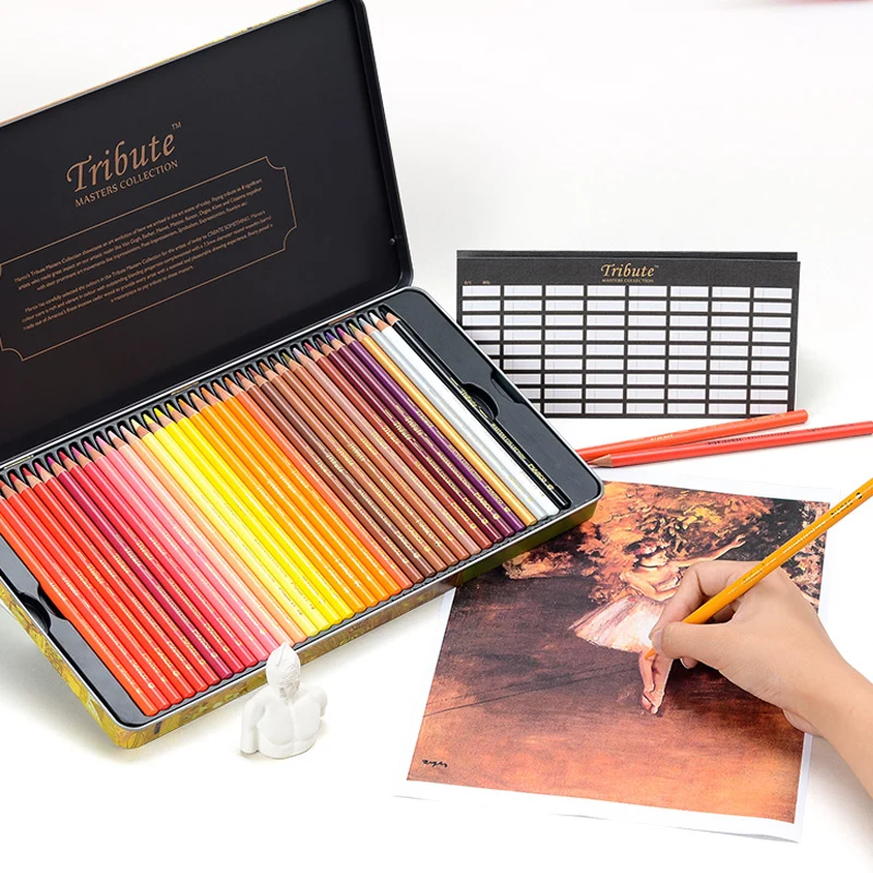 Arrtx Artist 72 Colored Pencils Set with Protective Vertical Insert Box  Organizer Premium Soft Leads Bright