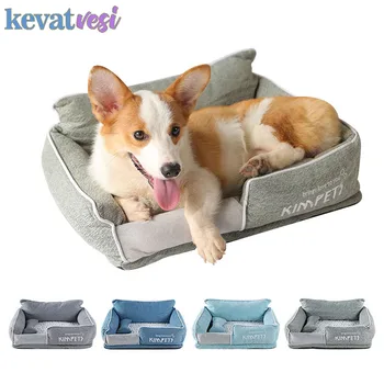

Washable Pet Dog Bed Soft PP Cotton Dog Sofa Kennel Oxford Bottom Non-slip Waterproof Pets Nest Comfortable Square Dog Mat