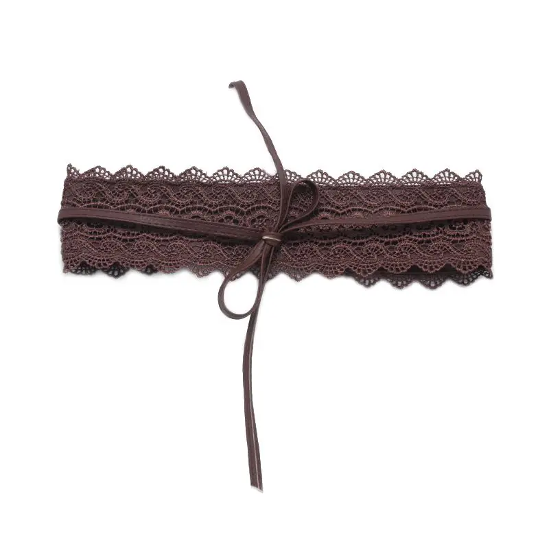 Hot Women Belt Multi-Color Optional Sweet Wide Waist Pu Lace Lace Super Wide Belt Strap pu belt lace belt