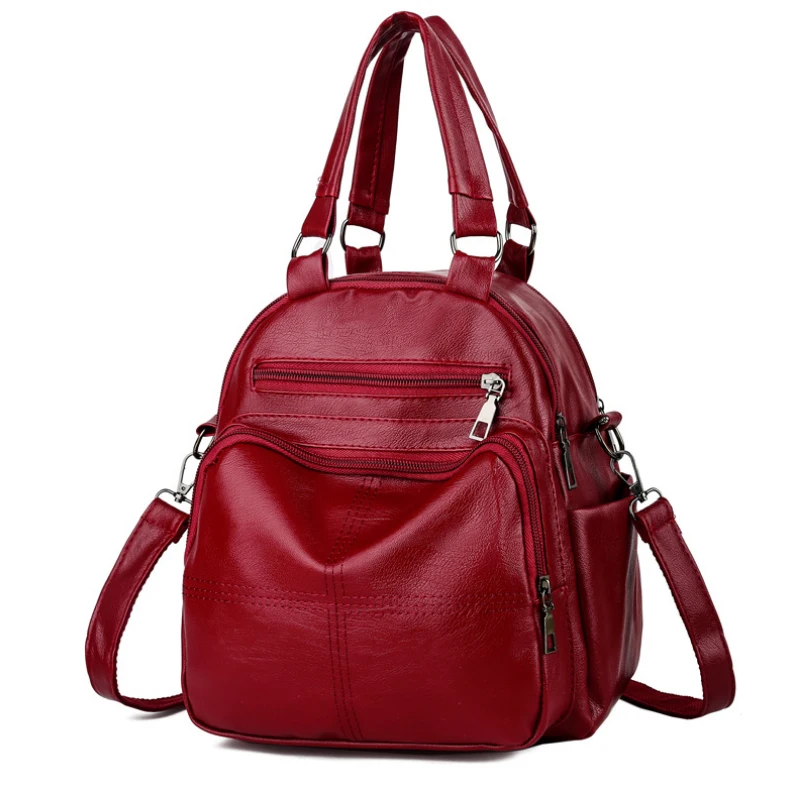 

Local stock Multifunctional Shoulder Pack - Red For Teenage Girls Multi-Function Backpacks Female Ladies Rucksack School