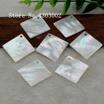 

30pcs/lot 20mm Natural Square Disk Mother of Pearl shell for DIY Jewelry Square MOP Pearl shell slice For Earrings & Bracelet