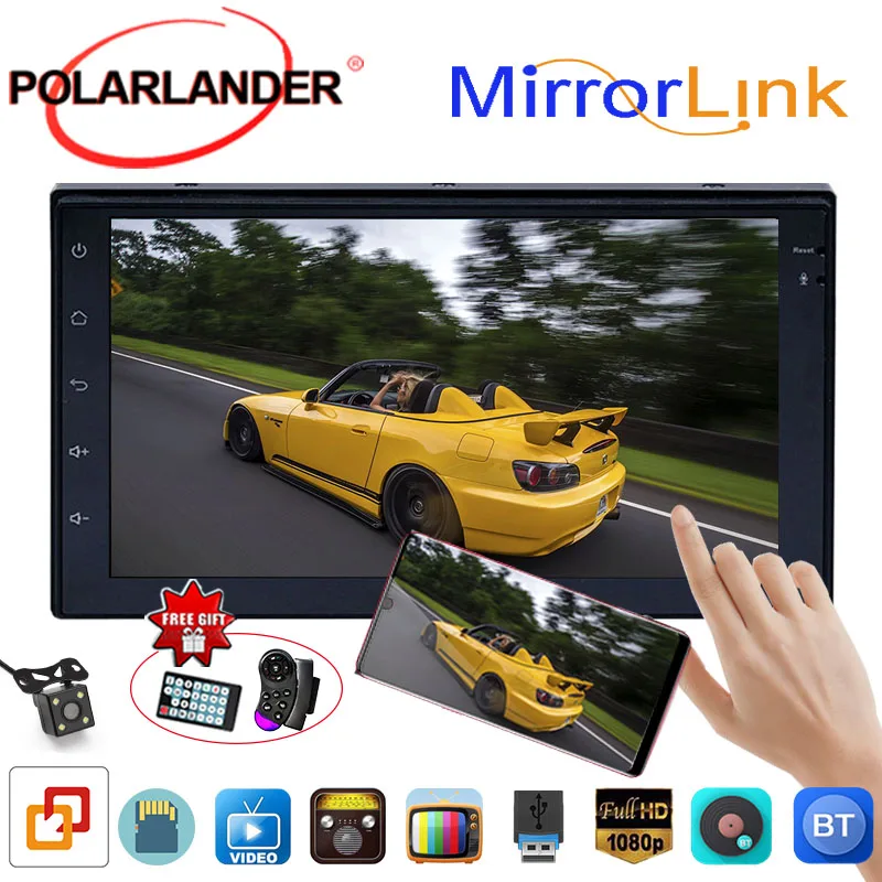 Авторадио 2 DIN сенсорный экран автомобильное аудио стерео FM радио bluetooth wifi Android mirror
