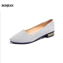 Bonjean/Женская обувь на плоской подошве; коллекция года; сезон весна; женские Парусиновые мокасины в клетку; повседневная обувь на плоской подошве с острым носком; женская обувь; chaussures femme