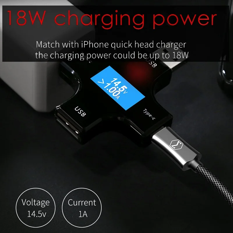 Mcdodo 18 Вт PD кабель для быстрой зарядки iPhone XS Max XR X 8 Plus iPad Type C Lightning Кабель передачи