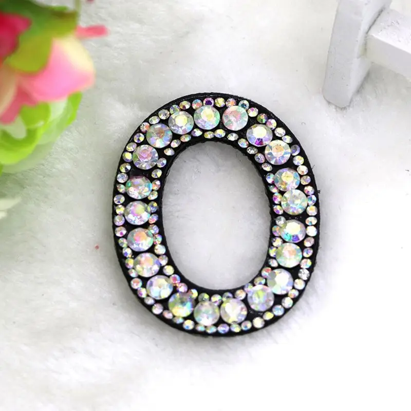 26Pcs A-Z Letter Beaded Rhinestone Alphabet Applique 3D Sew Iron-On DIY Patches