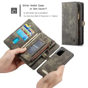 

CaseMe Vintage Luxury Leather Flip Case For Samsung Galaxy S20 S20 Plus S20 Ultra Magnetic Wallet Slot Stand Separable Cover