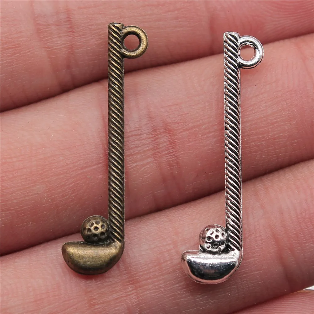WYSIWYG 10pcs 32x8mm Pendant Golf Clubs Charm Pendants For Jewelry Making Antique Silver Color | Украшения и аксессуары