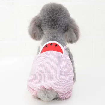 

Small Dog Clothes Watermelon pattern Fashion Style Pet Clothes Spring and Summer Pet Supplies for Yorkshire Terrier Pet Jumpsuit