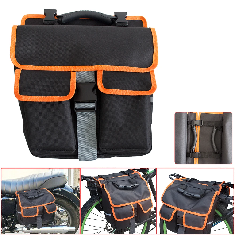 

2020 New Motorcycle Bicycle Saddlebag Rear Seat Backpack Detachable Backseat Saddle Orange Bag Motorcycle Accessorie Backpack