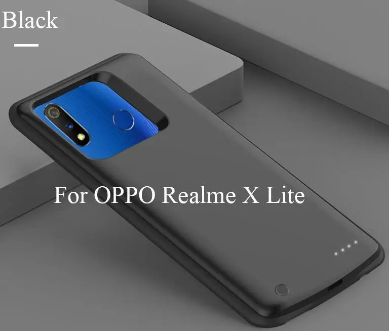 Высокое качество 6500 мАч банк питания чехол для OPPO Realme X Lite пакет резервного заряда батареи для OPPO Realme X Lite чехол для батареи - Цвет: black