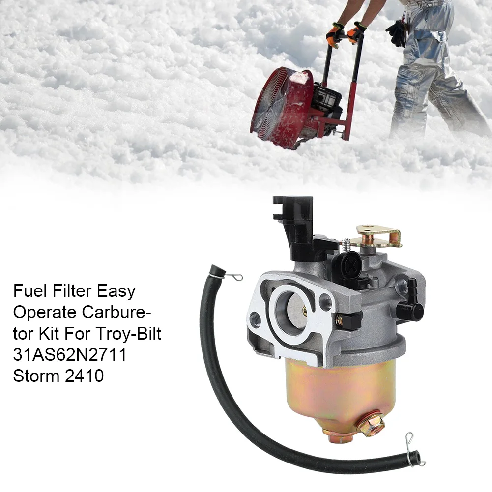 For Troy Bilt 31as62n2711 Storm 2410 Snow Blower Carburetor Carb W Fuel Filter Yard Garden Outdoor Living Lawn Mower Parts Accessories