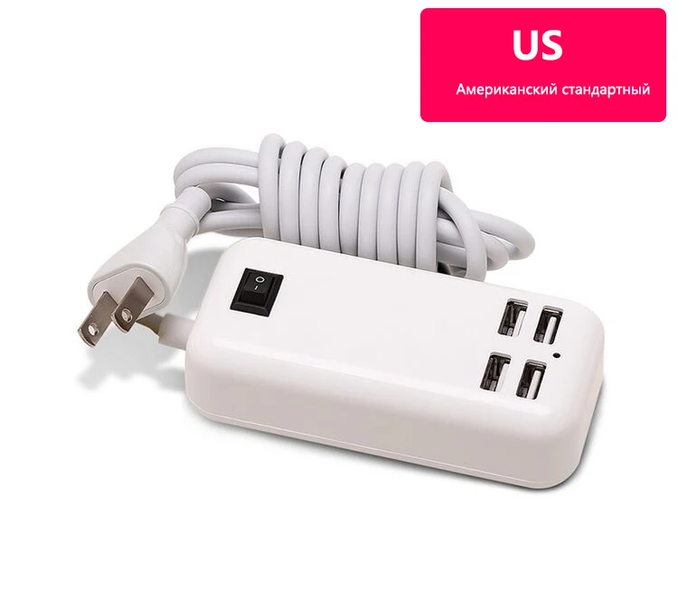 60 Вт, 15 Вт, 30 Вт, USB адаптер питания, 12, 6 портов, usb зарядная станция, розетка, кабель, ЕС, США, вилка для смартфона, планшета, настольного компьютера и т. Д - Тип штекера: 4 A Ports-US