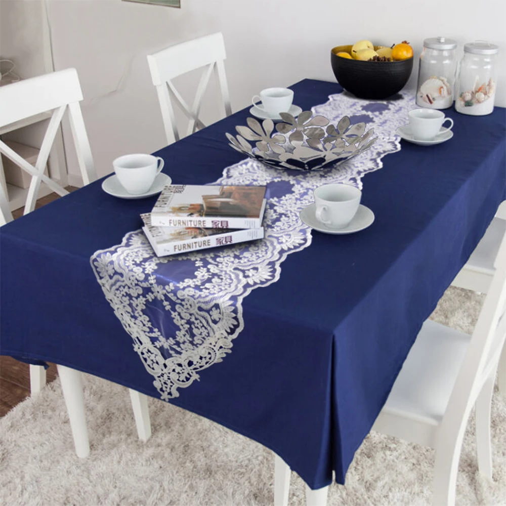 

1pcs White/Gold Lace Table Runner with Tassel Cotton Wedding Decor Tablecloth Nordic Romance Table Cover Bed Runners