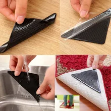 4pc anti skid tapete esteira prendedores rolha fita adesivo lavável não deslizamento silicone aperto canto almofada para banheiro sala de estar # x