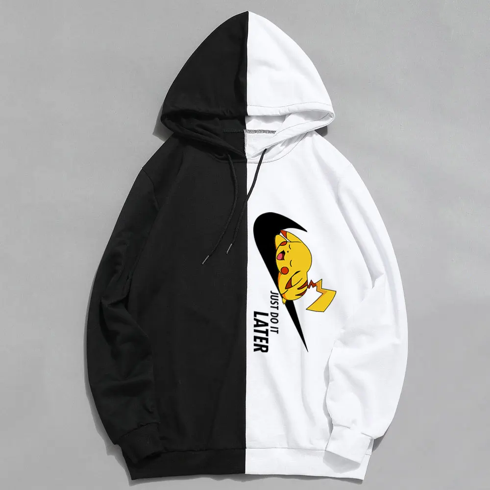 

2019 New Cartoon Harajuku Men Woman Hoodie Letter Hoodies Pikachu Pokemon Sweatshirt Casual Funny Streetwear Anime Pullover