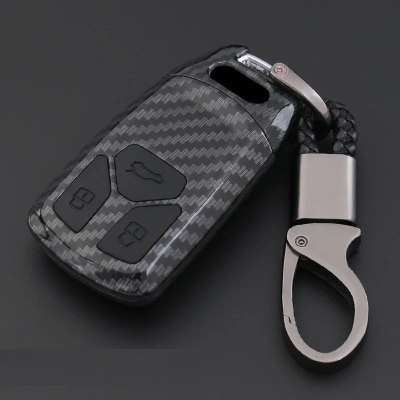 Чехол для ключей из углеродного волокна ABS Smart Remote Fob Audi A4 A5 S4 S5 B9 8W Q7 4M Q5 TT TTS RS купе