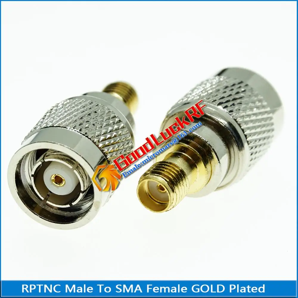 

1X Pcs RPTNC To SMA Connector Coax Socket RP TNC Male to SMA Female Plug Gold Plated Brass Straight Coaxial RF Adapters