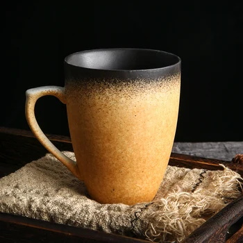 

Handmade Ceramic Mug Gradient Coffee Mug Vintage Style Coffee Tea Cup Big Porcelain Cups and Mugs for Milk Tea Drinkware 320ML
