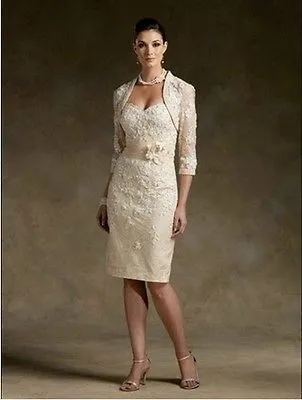 robe de soiree vestido de madrinha короткое платье с аппликацией для матери невесты, кружевное платье с жакетом