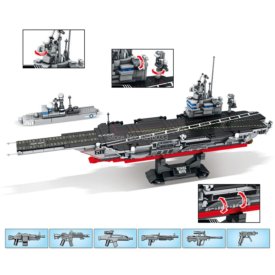 

Compatible legoingly Military military Nimitz Class Aircrafted Army Carrier Ship navy forces Figures Building Block Toy Boy Gift