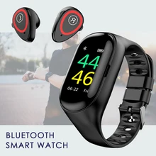 Наушники Bluetooth спортивные умные часы фитнес-браслет водонепроницаемые наушники с измерением давления здоровье трекер монитор скорости