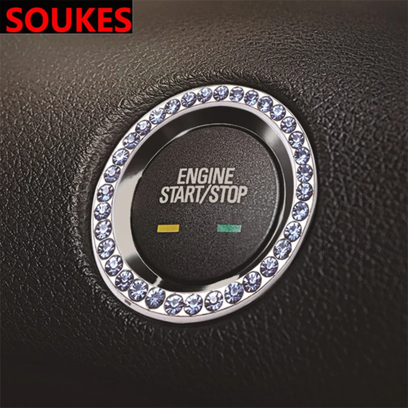 Автомобильный стиль хромированная кнопка старта наклейка для Mini Cooper Chevrolet Cruze Aveo Lacetti Seat Ibiza Mazda 3 6 CX-5 CX 3 5