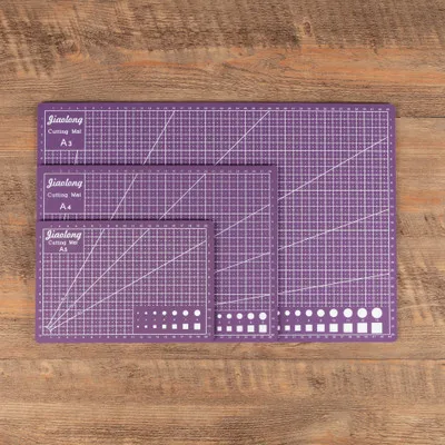 Purple A3 A4 A5 PVC коврик для резки лоскутный коврик для резки A3 Лоскутные инструменты ручной инструмент DIY разделочная доска Двусторонняя самовосhealing вающаяся - Цвет: Purple