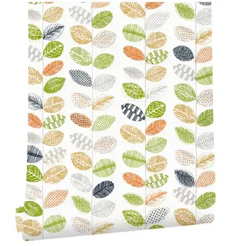 

Waterproof PVC self-adhesive wallpaper fresh rural style leaves for bedroom living room office kitchen wall papers home decor
