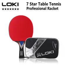 LokiM 7 estrela raquete de tênis de mesa profissional ofensiva raquete de ping pong paddle com certificação ittf gtx borracha