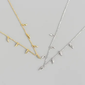 

YPAY 100% Genuine 925 Sterling Silver Clavicle Necklaces for Women Europe INS Stackable Chili Necklace Fine Party Jewelry YMN215