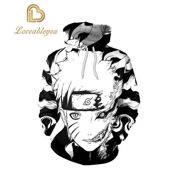 

2019 3D Hot Anime Naruto Hoodie Men Women Harajuku Pullovers Hooded Hoodies Tracksuit Tops Couple Clothing