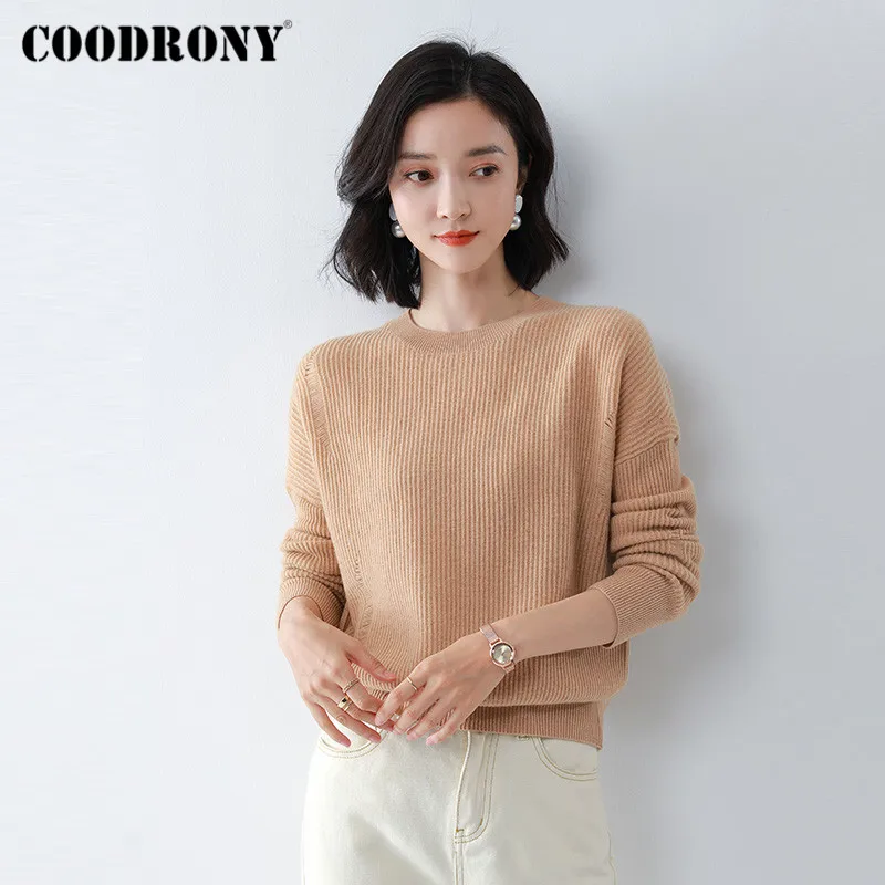 COODRONY Brand New Autumn Winter Elegant Soft Wool Female Jumpers 2020 Streetwear Pure Color Slim Women Pullover Sweaters W1171
