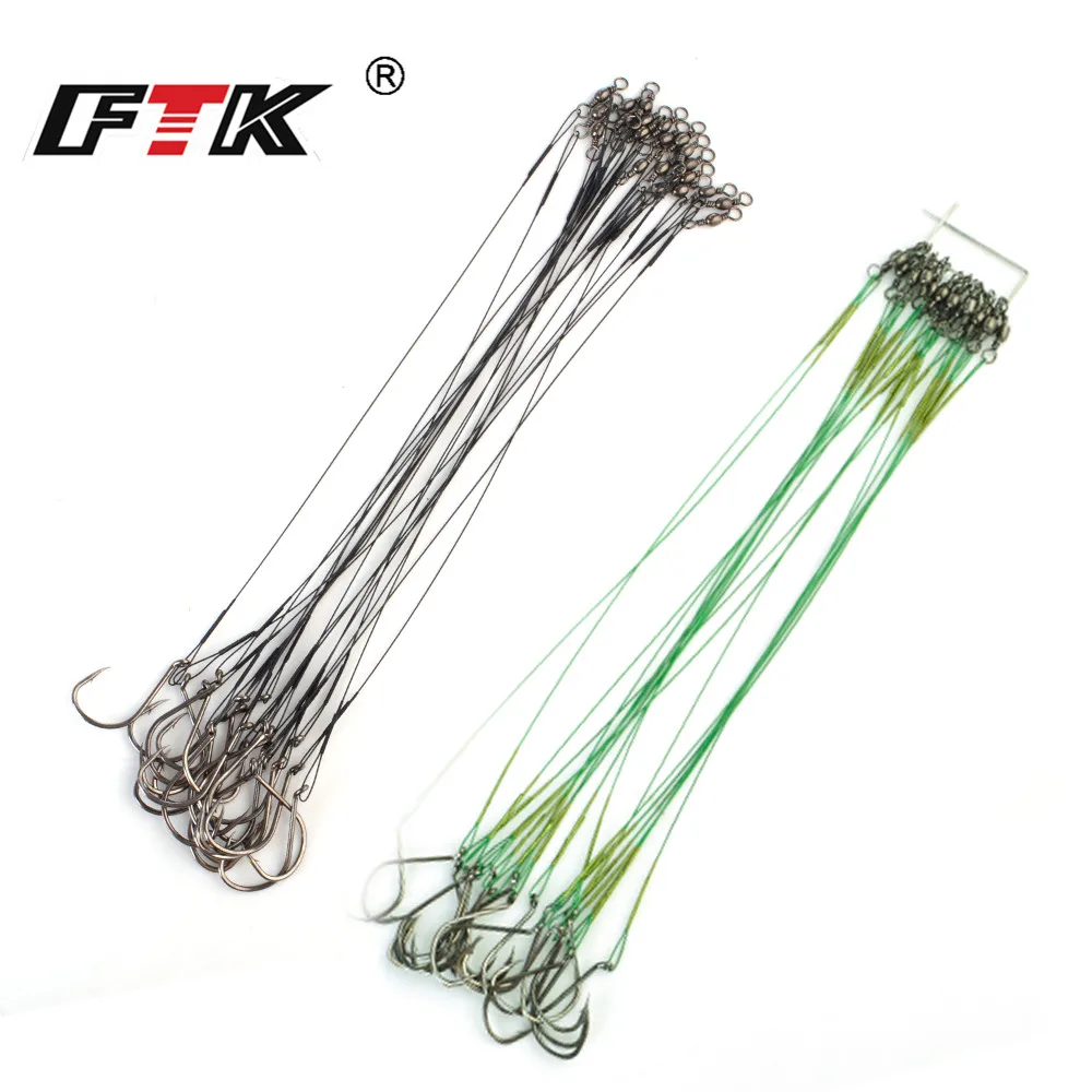 20pcs Anti-bite Steel Wire Leader Leashes For Fishing 40LB-80LB With Swivel  Fishing Line Accessories Pike Bass Fishing Hooks - AliExpress