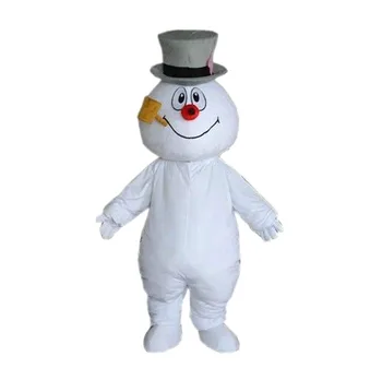 

2019 New Halloween Christmas Party Frosty Snowman Mascot Costume Walking Adult Cartoon Clothing Outdoor Outfit