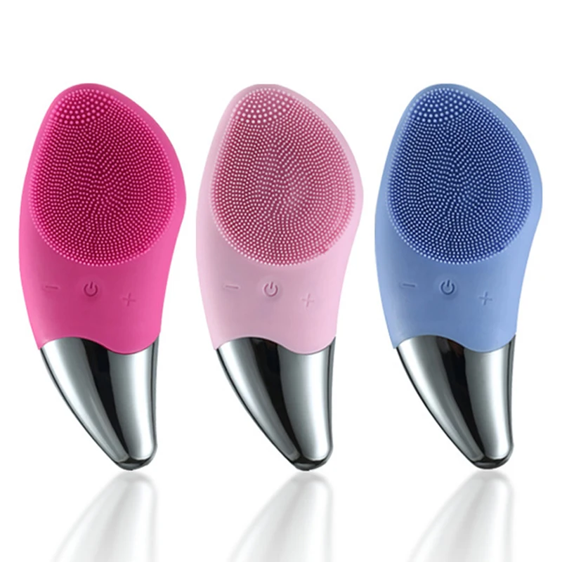 

Facial Cleansing Brush Sonic Vibration Facial Brush Waterproof Face Brush Deep Clean Exfoliating Blackhead Removal Massage