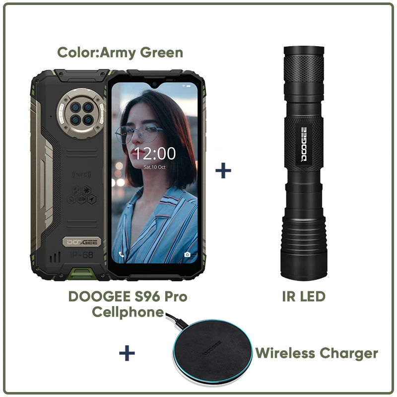 DOOGEE S96 Pro 2021 Rugged Phone 48MP Quad Camera smartphone 20MP Infrared Night Vision Helio G90 Octa Core 8+128GB NFC best ram for gaming 8GB RAM