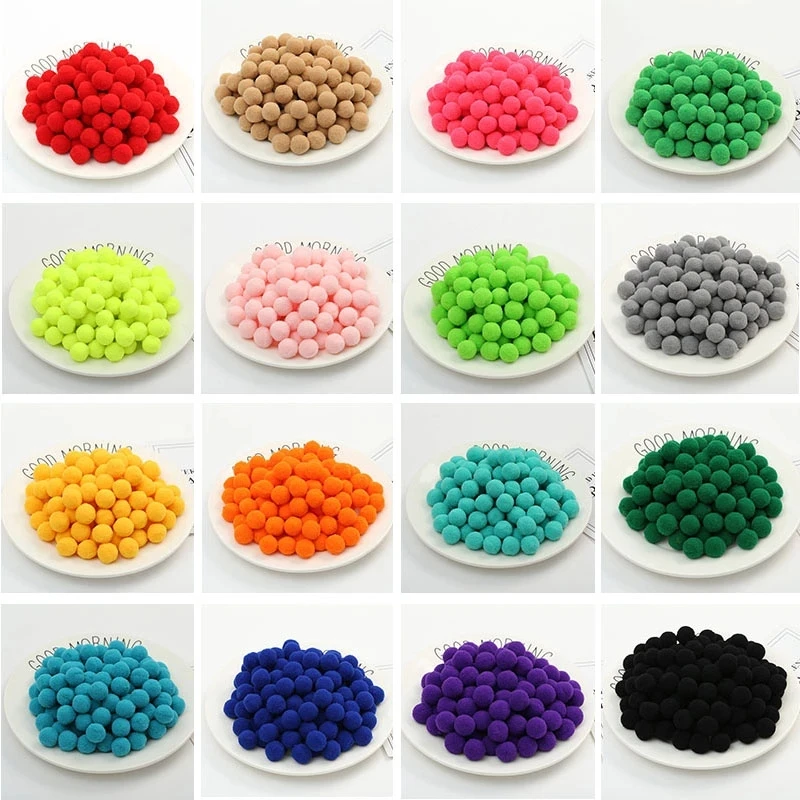 Pom Poms Craft Supplies Fluffy Ball Accessories Craft Toys Craft Supplies 100Pcs 10/15/20/25/30mm Fluffy Soft Pompom Balls Handmade Kids Toys Wedding Decor DIY Pom Poms Felt Ball Sewing Craft Supplies