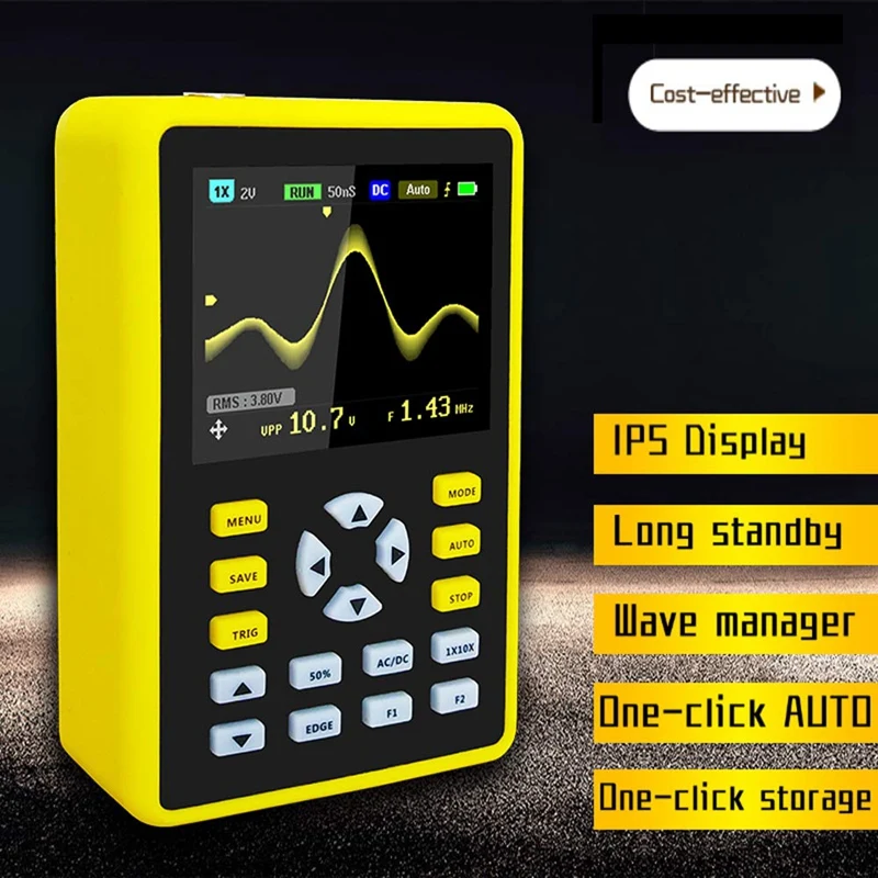  5012H 2.4 inch LCD Display Screen Handheld Portable Digital Mini Oscilloscope with 100MHz Bandwidth