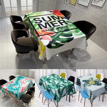 

Tropical Tablecloth Waterproof Palm Leaf Tablecloth Rectangular Dining Table Cover Tablecloths Summer Jungle Safari Party Decor
