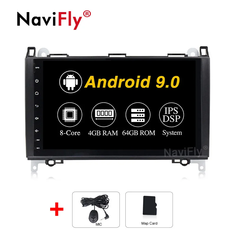 NaviFly android9.0 ips/DSP 9 дюймов экран DAB+ Автомобильный Mtleimedia плеер для Mercedes/Benz/Sprinter/B200/b-класс/W245/B170/W169 - Цвет: PX5