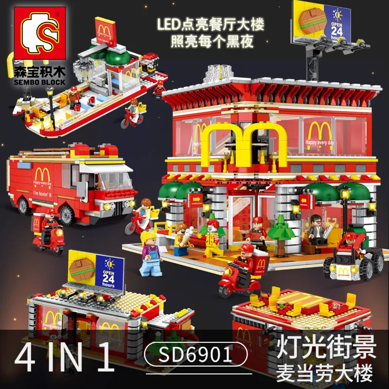 

Baby Semp Building Blocks 6901 Street View Series Splicing Toys Light Street View Boy Splicing Toys GIRL'S Educational Gift