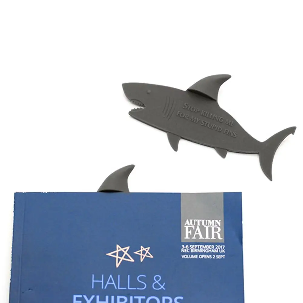 Novelty Creative 3D Shark Fin Cartoon Bookmark Page Marker For Book Office Supplies Student Stationery Prize Gift
