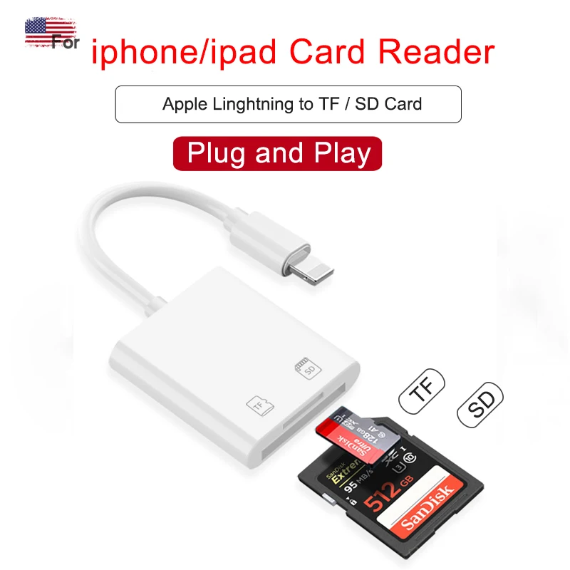 

Ingelon Micro SD Card Reader Lightning to SD Card Memory Card Adapter Laptop Accessories For iphone ipad Camera Converter Cable