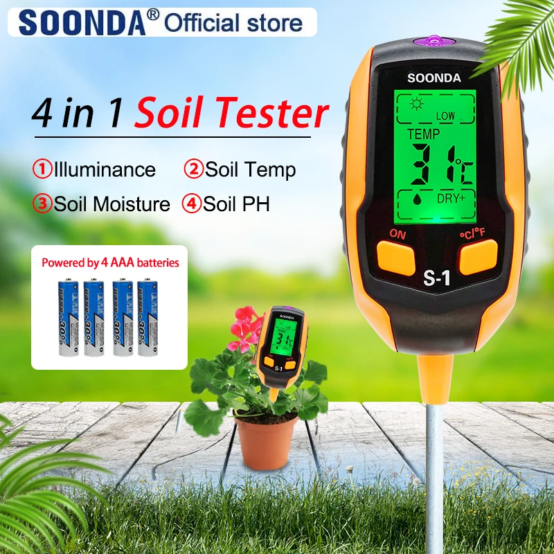 4 in 1 Moisture Light PH Meter Plant Flowers Garden Soil Analyzer Tester Tool XI 