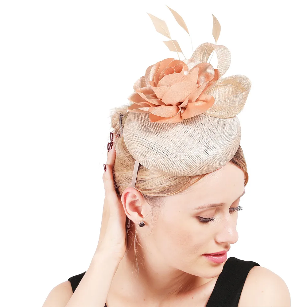 4 слоя sinamay вуалетки millinery Цветочные головные уборы церковные заколки для волос очаровательный стиль лук аксессуары для головы(заколки) высокого качества