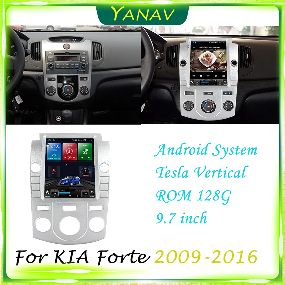 Автомагнитола 2 Din на Android с GPS-навигацией для KIA Forte 2009-2016 автомобильный