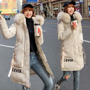 

Fashion Long Loose Outerwear Siamese Cap Women Parkas Hooded Down Cotton Winter Warm Clothes Harajuku Casaco Windproof Overcoat