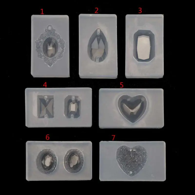 

Handmade Sqaure Heart Teardrop Gemstone Pendant Resin Silicone Mold Jewelry Tool