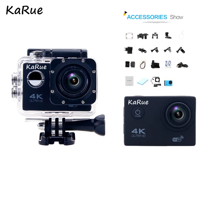 Горячая экшн-камера WiFi Ultra HD 4K Подводная 30M 2," lcd 1080p 60fps170D объектив шлем Cam Водонепроницаемая профессиональная спортивная камера Camaras