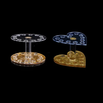 

12Hole Nail Pen Holder Display Stand Manicure Showing Shelf Display Heart/Round Insert Pen Brush Acrylic Nail Tool Shelf